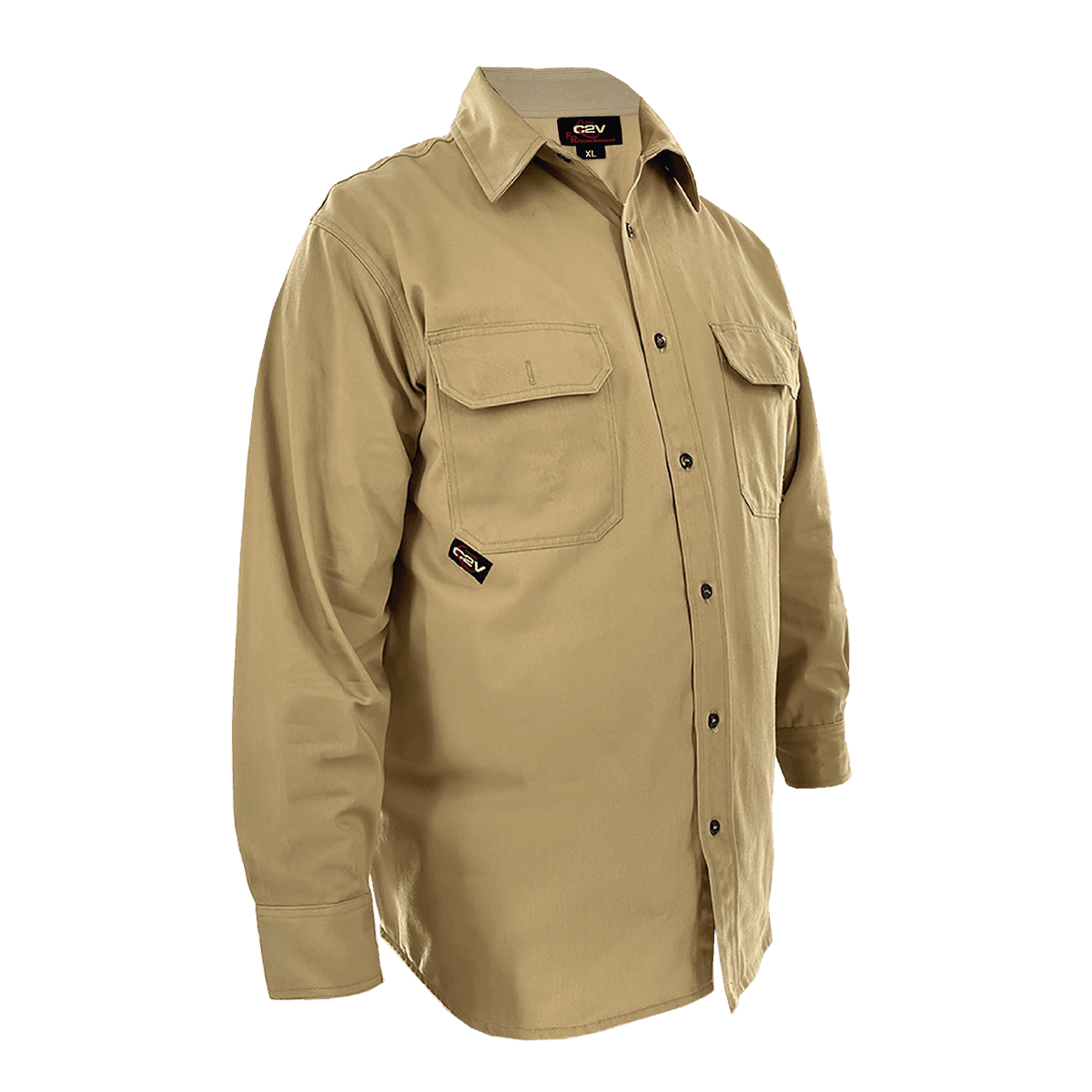C2V X-FLASH 9124FK FR Shirt, Khaki, NFPA 2112 CAT 2