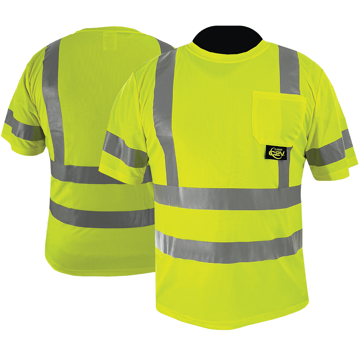 C2V X-CRASH 8T52G3H Safety T-Shirt, Type R Class 3
