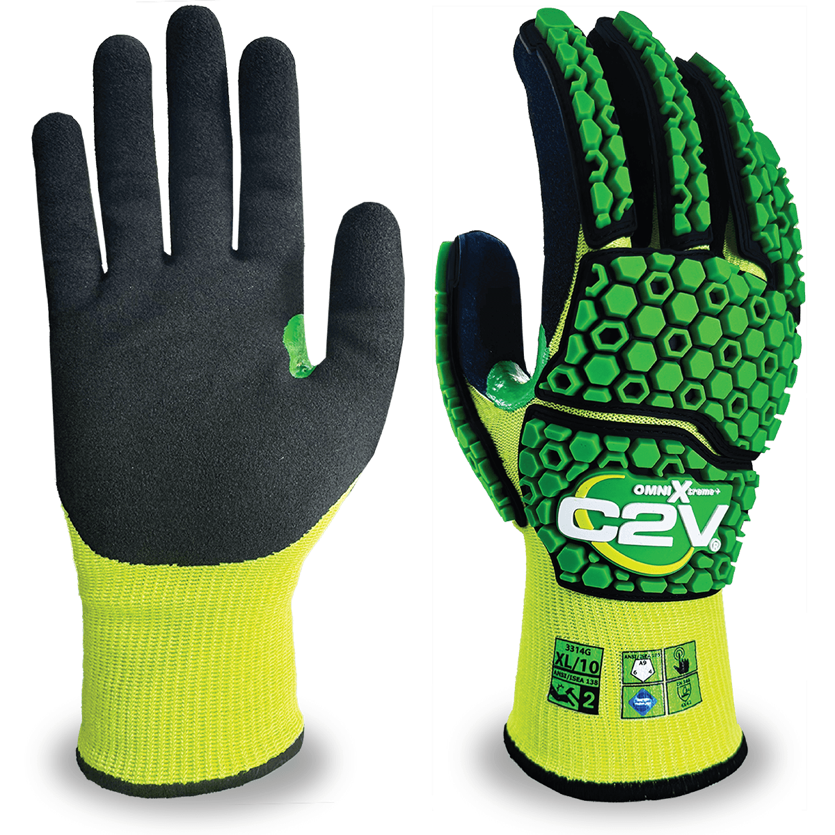C2V OMNI-Xtreme+ 3314G Impact Glove, A9 Cut