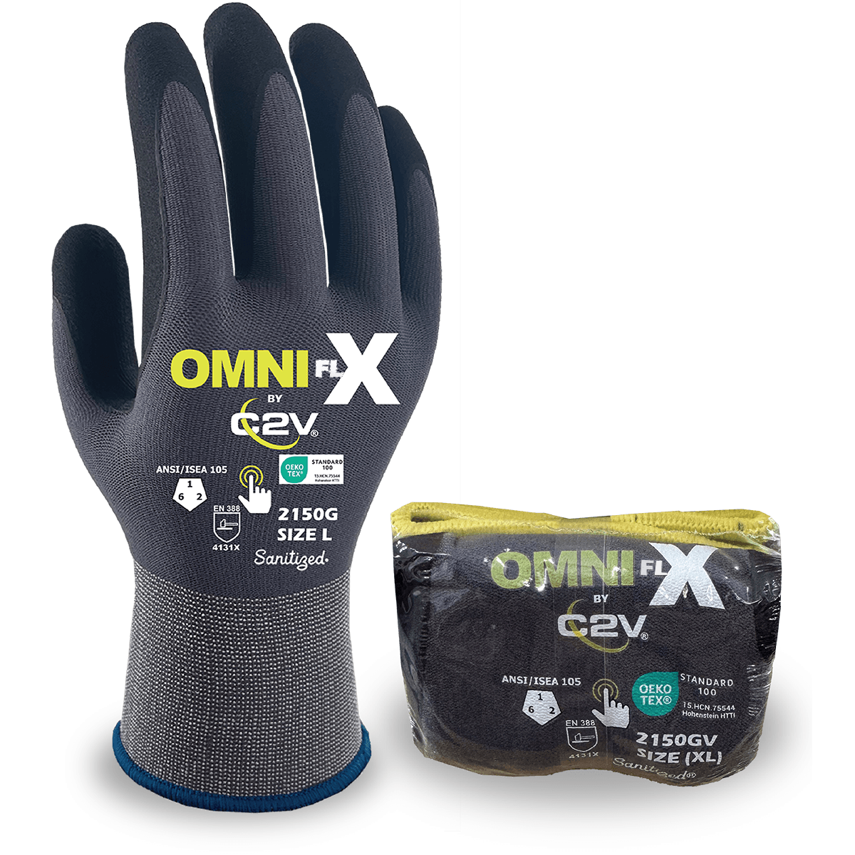 C2V OMNI-FLX 2150GV Vendor Packaged Work Glove