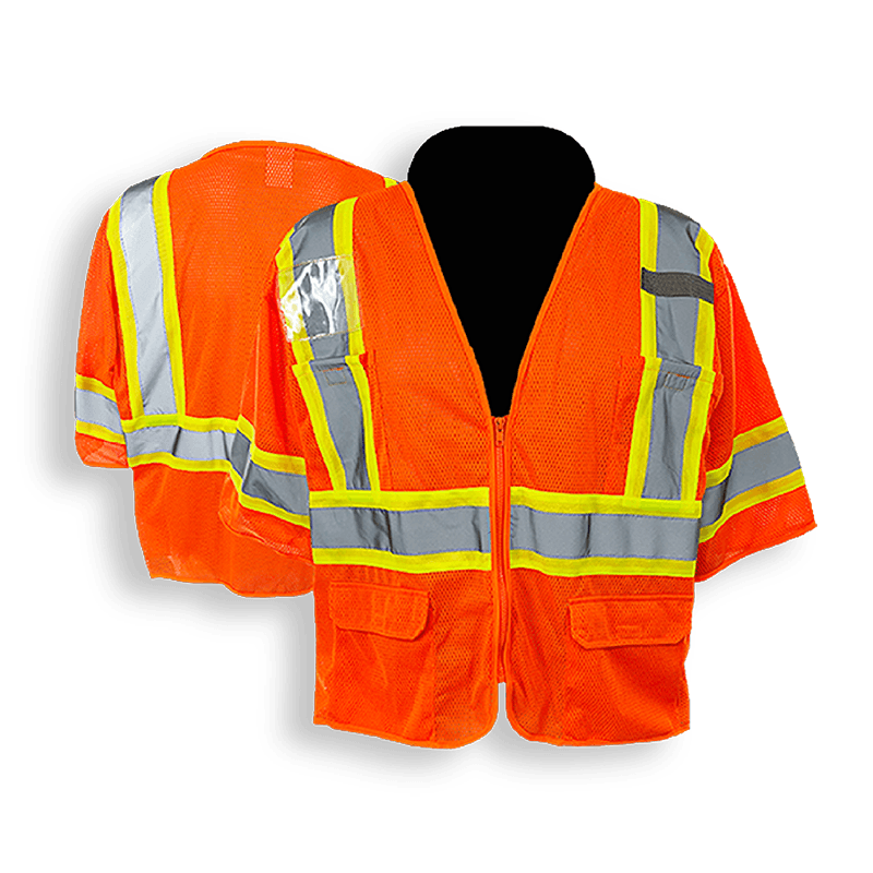 C2V X-CRASH 8V72O3H Safety Vest, Mesh with 2-Tone Tape, Type R Class 3