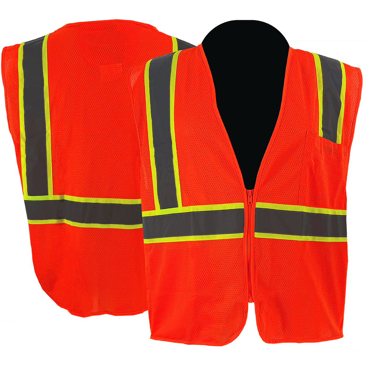 C2V X-CRASH 8V26O2H Safety Vest, Self-Extinguishing Mesh, Type R Class 2