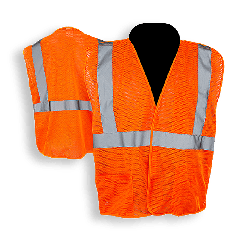 C2V X-CRASH 8V14O2H Safety Vest, 5-Point Breakaway, Type R Class 2