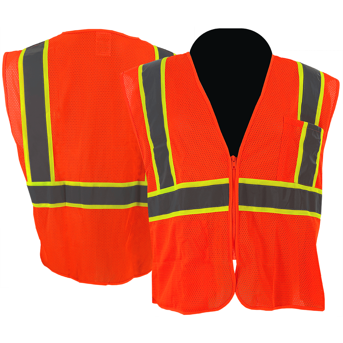 C2V X-CRASH 8V24O2H Safety Vest, 2-Tone Mesh, Type R Class 2
