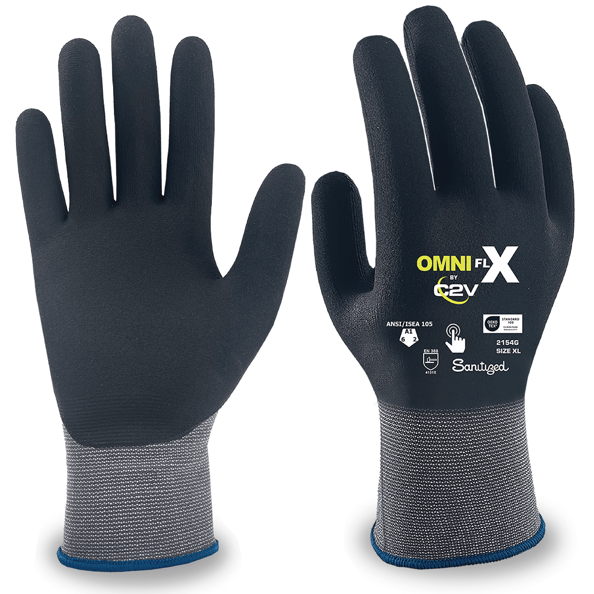 C2V OMNI FLX 2154G Cut Resistant Glove, A1 Cut
